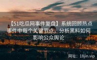 【51吃瓜网事件复盘】系统回顾热点事件中每个关键节点，分析黑料如何影响公众舆论