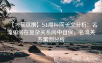 【内幕纵横】51爆料网长文分析：名流如何在复杂关系网中自保，名流关系案例分析