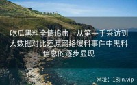 吃瓜黑料全情追击：从第一手采访到大数据对比还原网络爆料事件中黑料信息的逐步显现