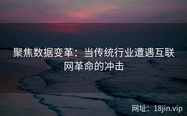 聚焦数据变革：当传统行业遭遇互联网革命的冲击